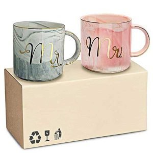 2 Piece Mr & Mrs High Quality Ceramic Couple Mug Set